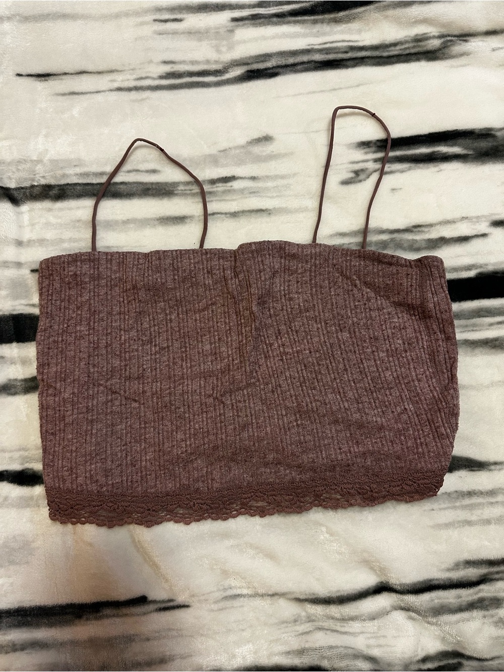 Ribbed Spaghetti Strap Crop Top - Pink